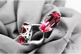 Sterling silver 925 Ruby Earrings Vintage Jewlery vec021s
